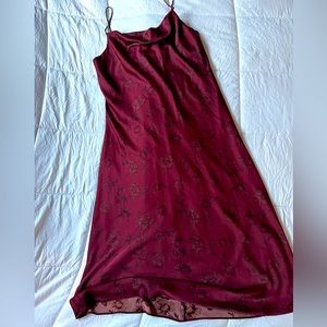 Calvin Klein Maroon Slip Dress